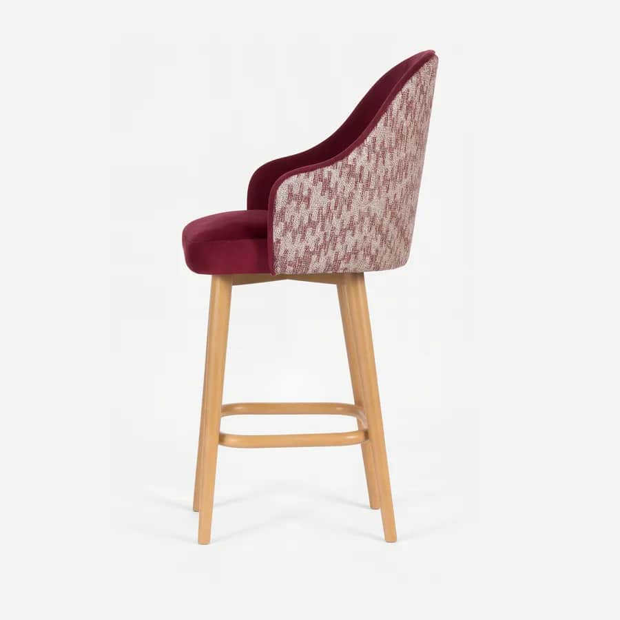 Berlin Barstool barstool — a velvet seat brings softness while a textured-fabric back adds depth and character