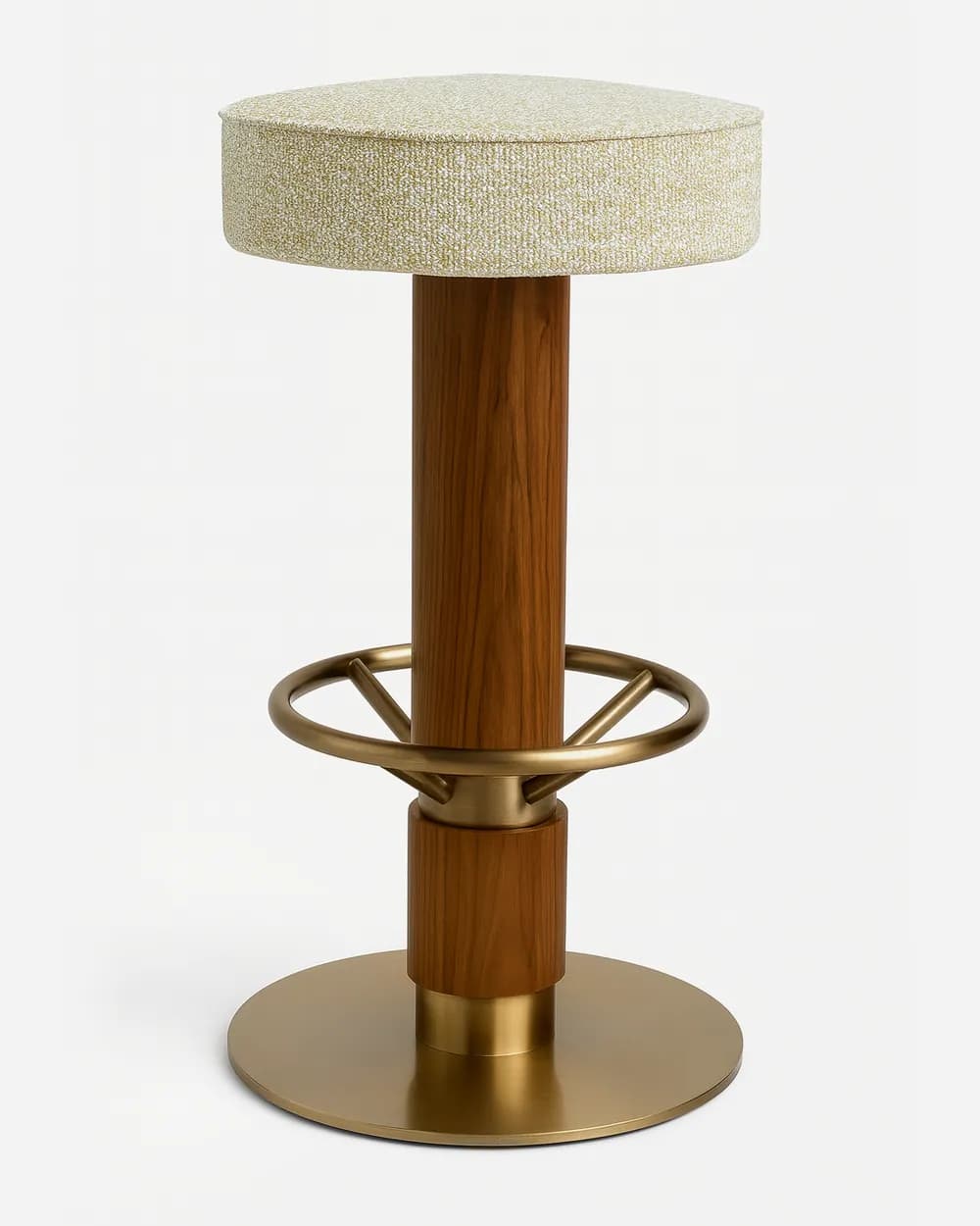 Oslo Barstool barstool — the column frame is crafted from solid teak wood with an oiled finish