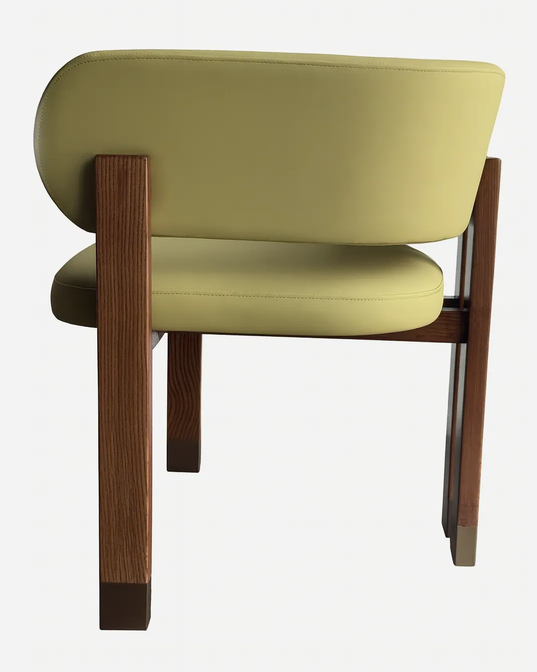 Beirut Dining Chair dining chair — solid ash wood frame in a walnut stain with an upholstered artificial leather seat and back