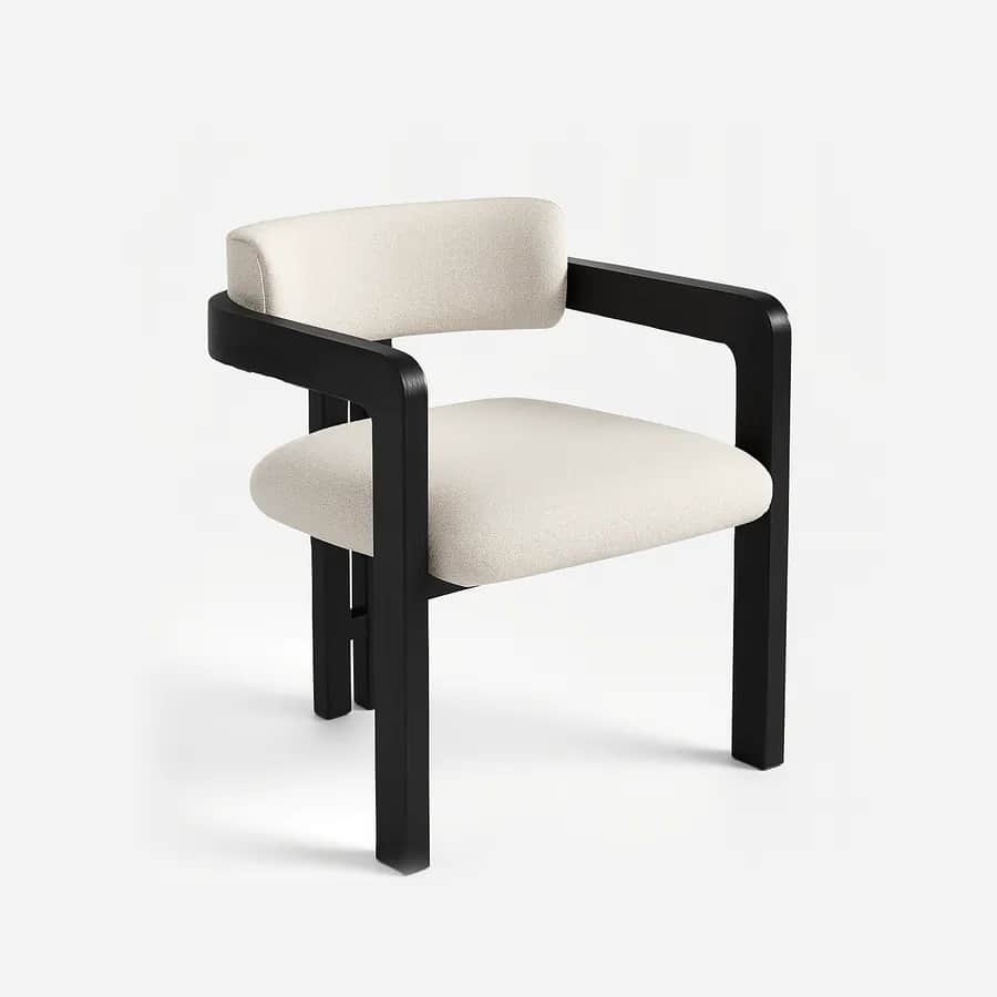 Florence Dining Chair dining chair — a solid red oak frame finished in a black stain with a subtle 10% gloss provides a refined structure