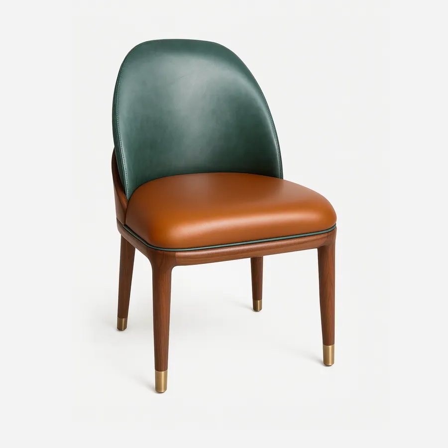 Osaka Dining Chair dining chair — the seat and back are upholstered in real leather