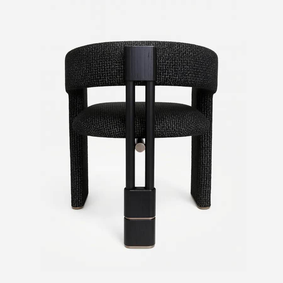 Tbilisi Dining Chair dining chair — the frame is crafted from solid red oak wood stained black