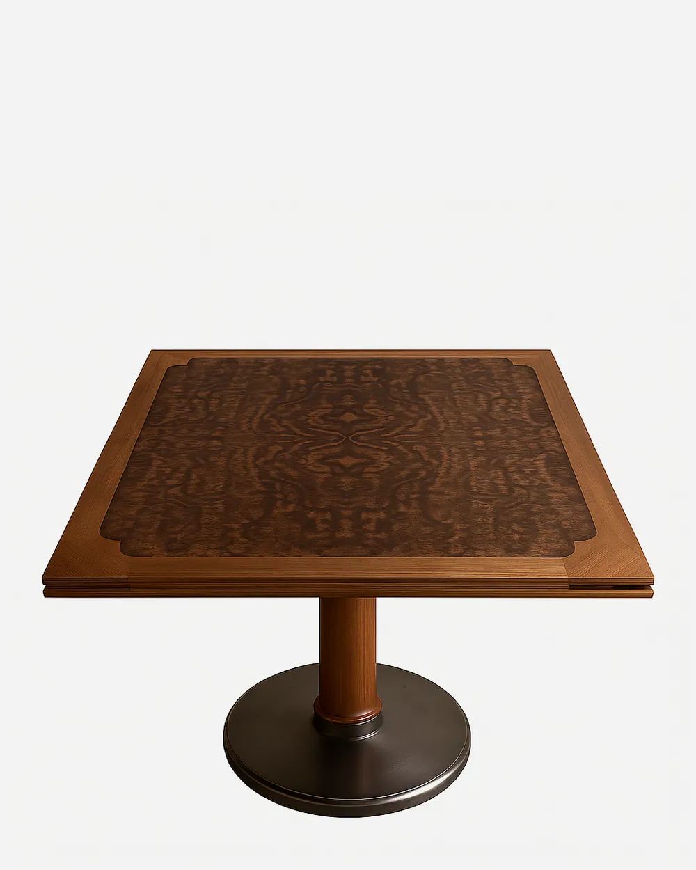 Tavero dining table — the tabletop is crafted from solid teak wood in an oiled slatted design, finished with a substantial 40 mm thickness