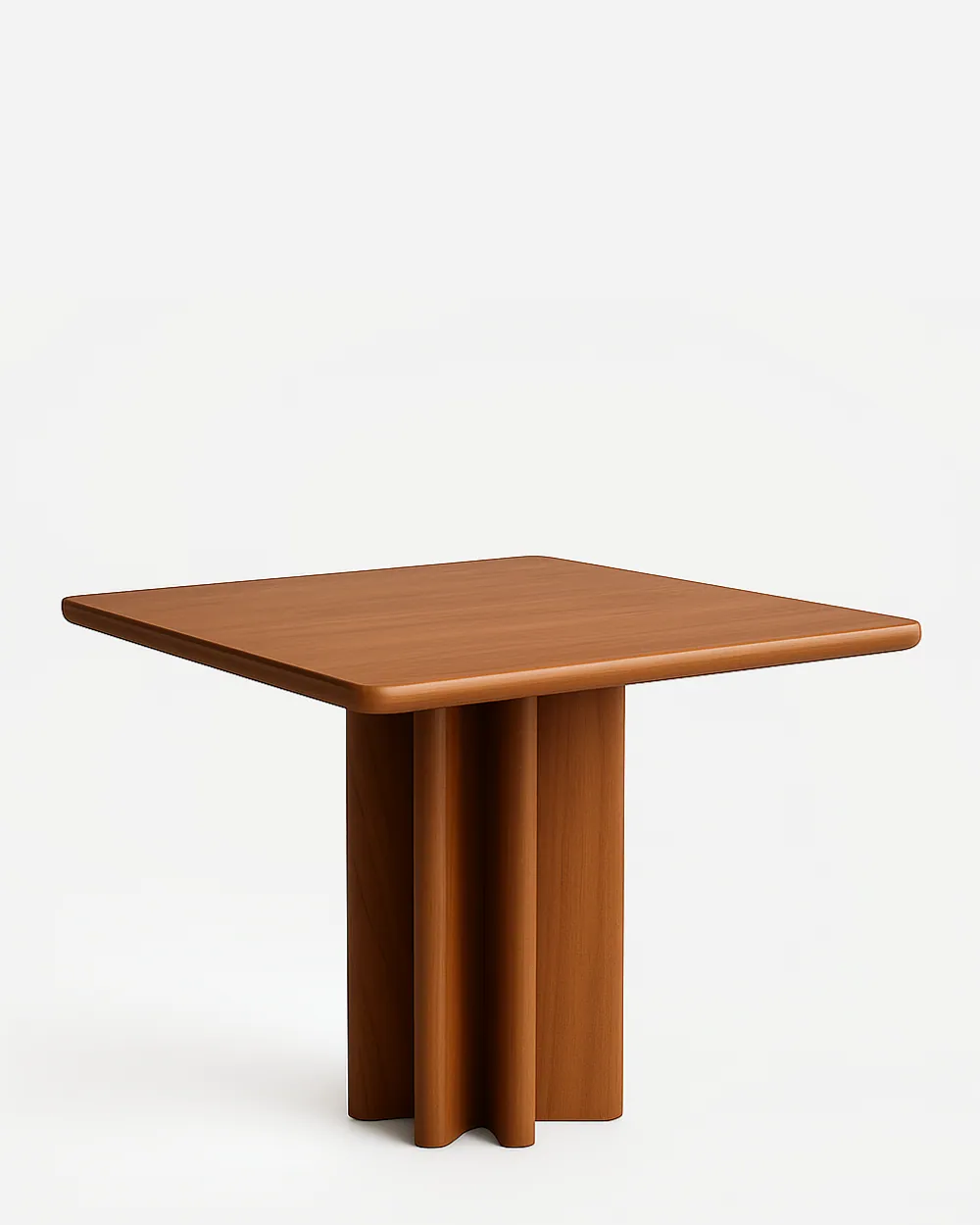 Vantor dining table — crafted entirely from solid red oak wood and finished in a rich stain, the tabletop sits on a sculpted column base co…