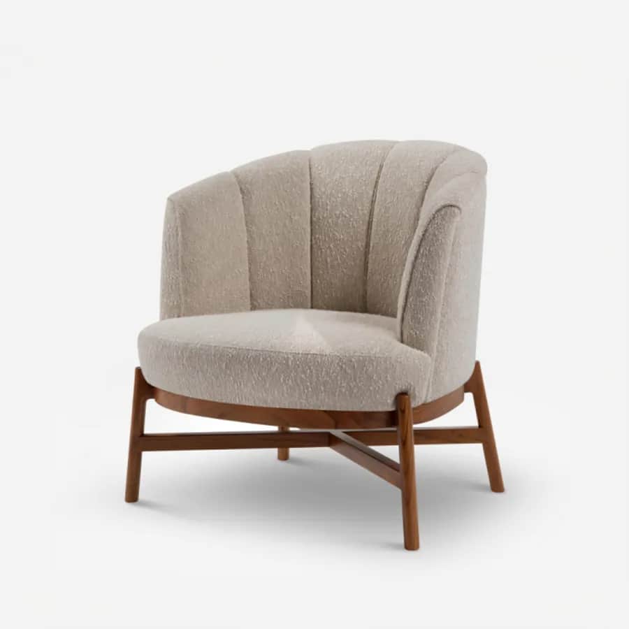 Mireo Lounge Chair lounge chair — shell fully upholstered in textured fabric