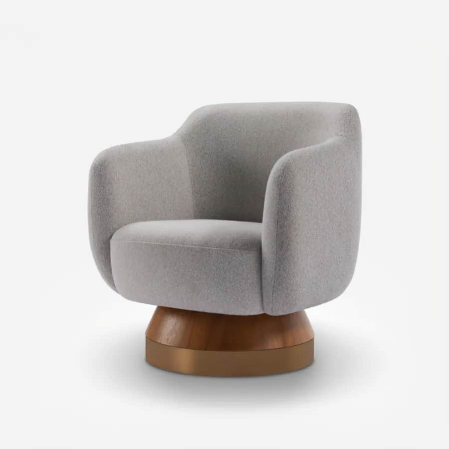 Solace Lounge Chair lounge chair — shell fully upholstered in a soft textured fabric