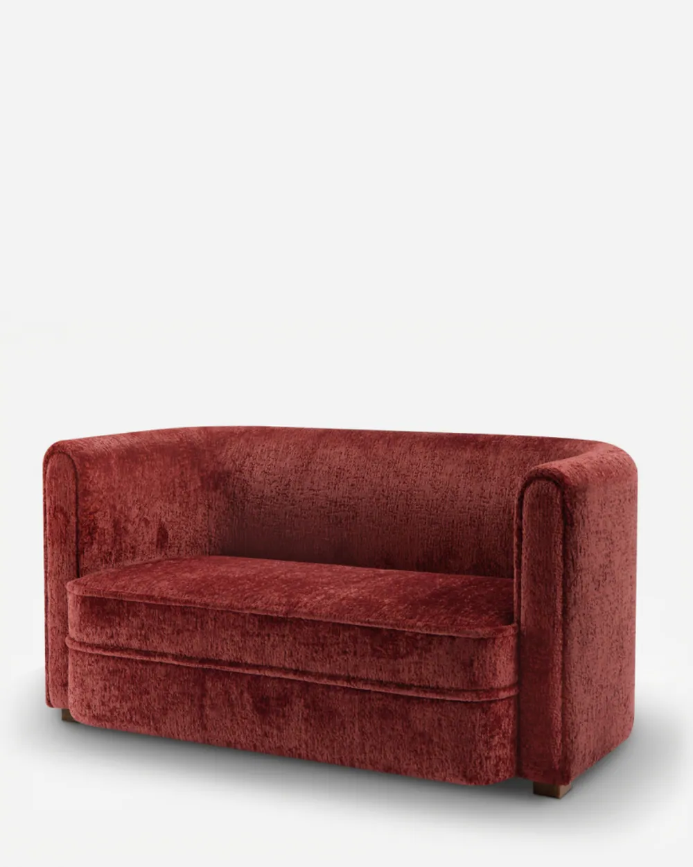 Elara Sofa sofa — custom sofa fully upholstered in rich velvet fabric, offering a soft, luxurious feel and seamless rounded form