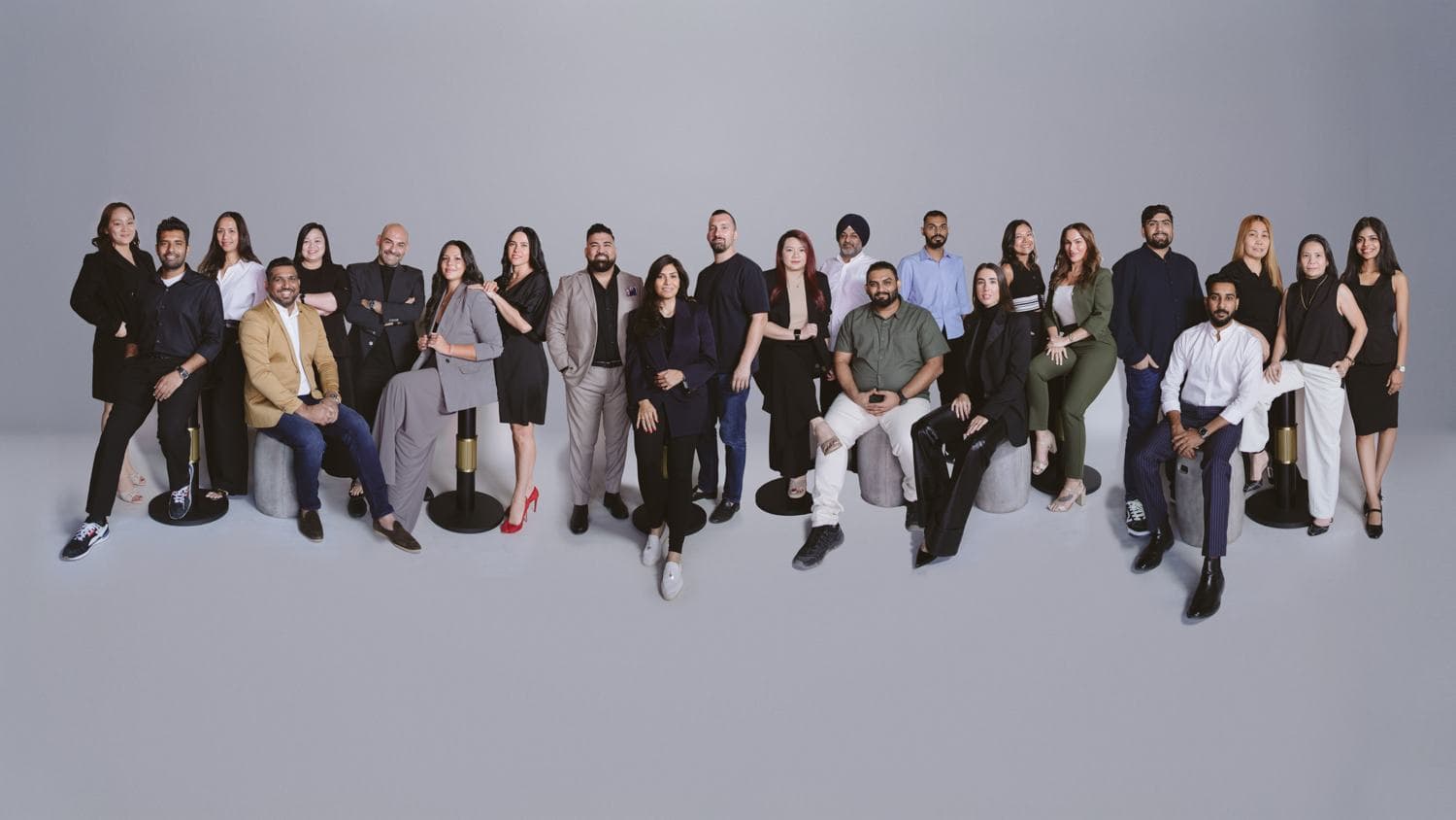 The whole Interior Three Sixty team in a studio group portrait