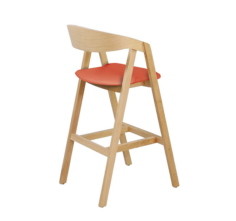 Hydra Tessuto Barstool Oak Seat Upholstered