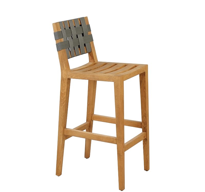 Loritz Belt Barstool Iroko Wood