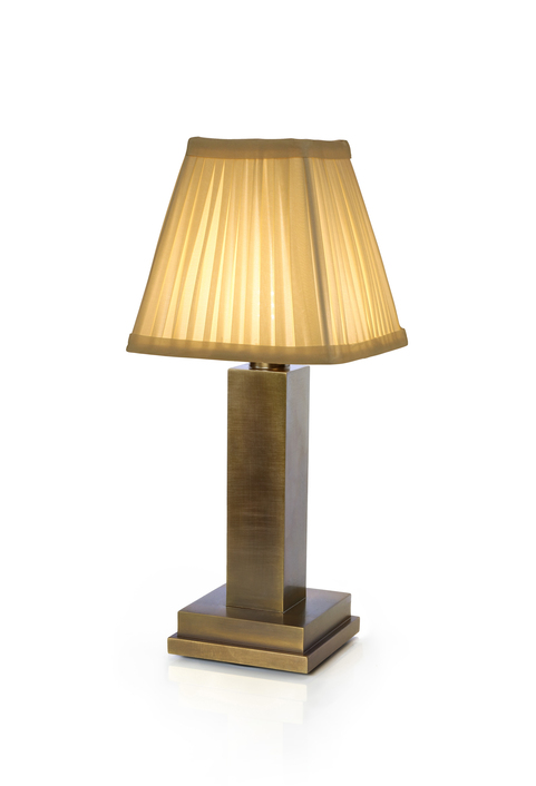 Albert Aged Brass Cotton Pleated Silk Shade