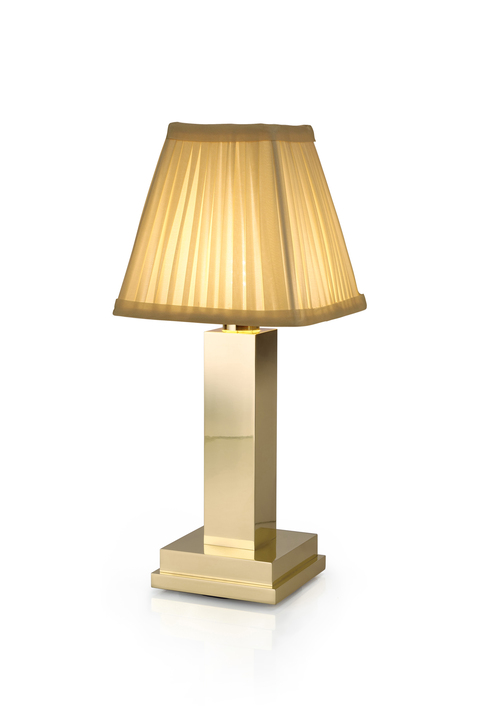 Albert Brass Cotton Pleated Silk Shade