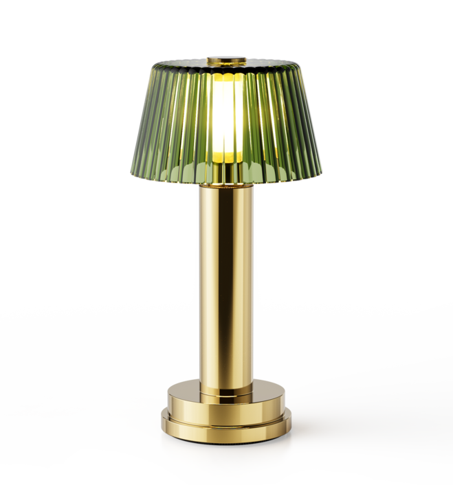 Victoria Brass Green Glass Shade