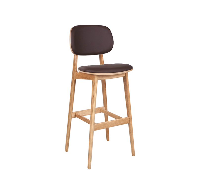 Friuli Tessuto Semistool With Back Oak