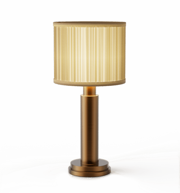 Elizabeth Aged Brass Silk Pleated Drum