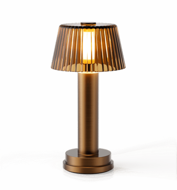 Victoria Aged Brass Amber Glass Shade