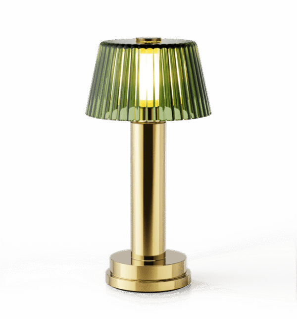 Victoria Brass Green Glass Shade